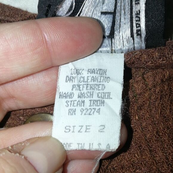 𝅺C WALL Chocolate Brown Waffle Knit Oversized Lagenlook Button Front Top Large - Picture 12 of 13